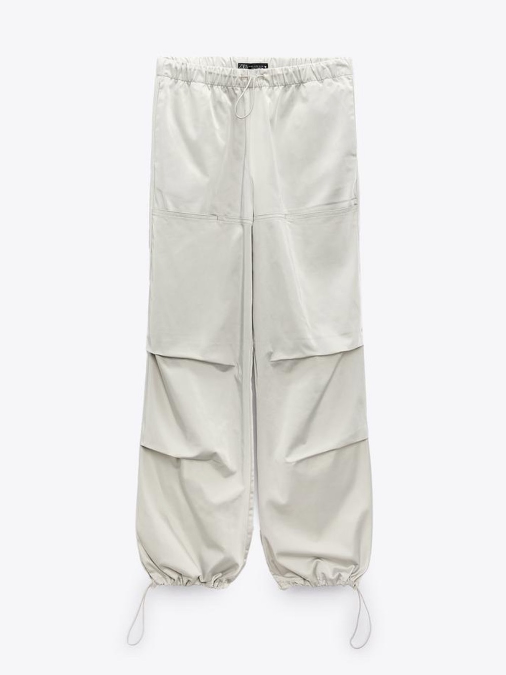 Zara Satin Effect Parachute Pant - Pearl Gray